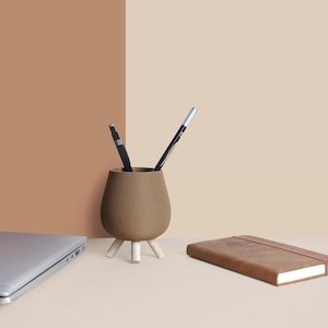 Pencil Pots, Desk Organizer made with recycled wood, idea for Office Accessories, Storage & Decoration, Scandinavian Design, gift for Home