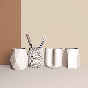 Portalápices de diseño – Organizador de escritorio moderno – Impresión 3D – Decoración minimalista