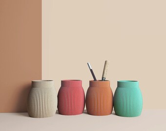 Pot à crayon 3D, organisateur de bureau en matière recyclée, accessoires pour bureau, Rangement et décoration, cadeau pour la Maison