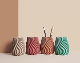 Pot à crayons 3D en fibres bois, idée d’accessoires pour bureau, Rangement et décoration bureau,  Design Scandinave,  cadeau pour la Maison