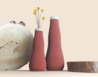 Indoor vase in recycled wood for dried flowers, 3D design, Elegant and Modern touch for home, Eco-friendly, original gift for her