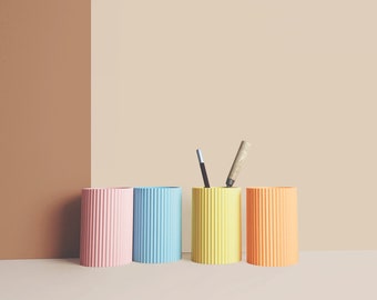 Pot à crayon 3D, organisateur de bureau en matière recyclée, accessoires pour bureau, Rangement et décoration, cadeau pour la Maison