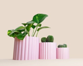 Grand cache-pot en plastique recyclé pour cactus et succulentes, idée de décoration pour maison, Scandinave Design, cadeau pour la Maison