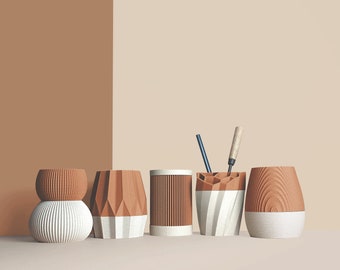 3D-Stiftehalter, Schreibtisch-Organizer aus recycelten Holzfasern, Bürozubehör, Aufbewahrung und Dekoration, Geschenk für Zuhause