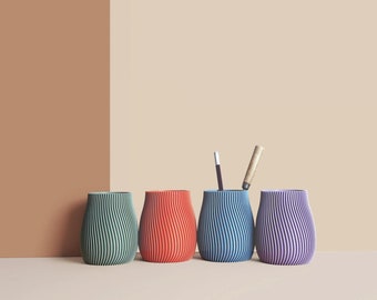 Pot à crayon 3D, organisateur de bureau en matière recyclée, accessoires pour bureau, Rangement et décoration, cadeau pour la Maison