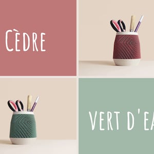 Pot à crayon 3D en fibres de bois recyclés, accessoires pour bureau, Rangement et décoration, Design Scandinave, cadeau pour la Maison image 9
