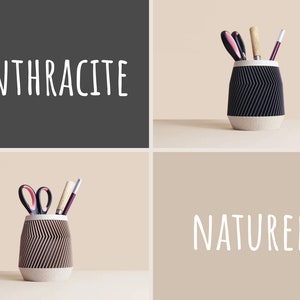 Pot à crayon 3D en fibres de bois recyclés, accessoires pour bureau, Rangement et décoration, Design Scandinave, cadeau pour la Maison image 7