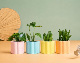 Planter Pot, 3D printed Cactus, Succulent Planters , Mid Century Planters , Idea Gift for home, home decor