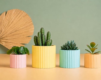 Planter Pot, 3D printed Cactus, Succulent Planters , Mid Century Planters , Idea Gift for home, home decor