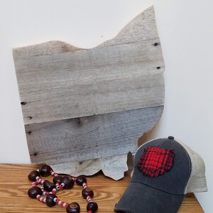 Reclaimed Wood State Cutout Customizable personalizable