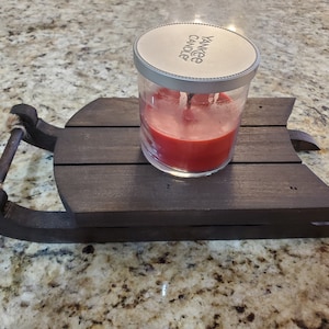 decorative stained wooden sled