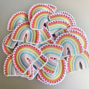 High Quality Rainbow Patch Iron On Embroidered Patch For kids , Patch appliques