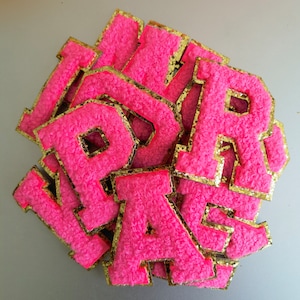 High quality Colorful Chenille Embroidered Letters Patch Iron on letter patches