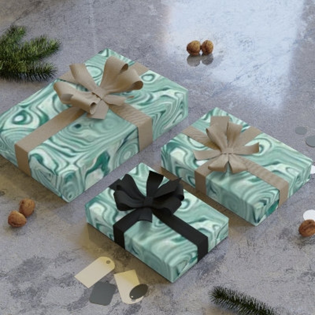 Ripple Teal Wrapping Paper - Etsy