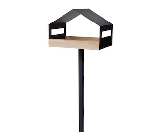 LARGE bird feeder and stand in BLACK | bird feeder on a pole | steel stand | freestanding |  Bird lover's dream |  contemporary stand |
