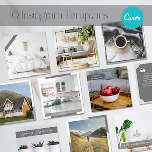 Airbnb Instagram Templates | 10 Post Slides | Canva Template | AirBnb | VRBO | AirBnb Host | Home Rental | Home Away | Instagram | Social