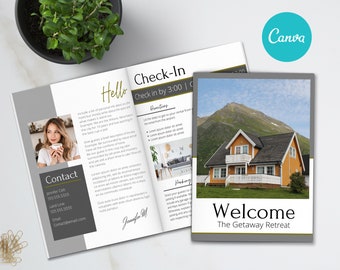 Airbnb Welcome Guest Book Template | 20 Page Host Guidebook | Canva Template | AirBnb | VRBO | AirBnb Host | Home Rental | Vacation Guide