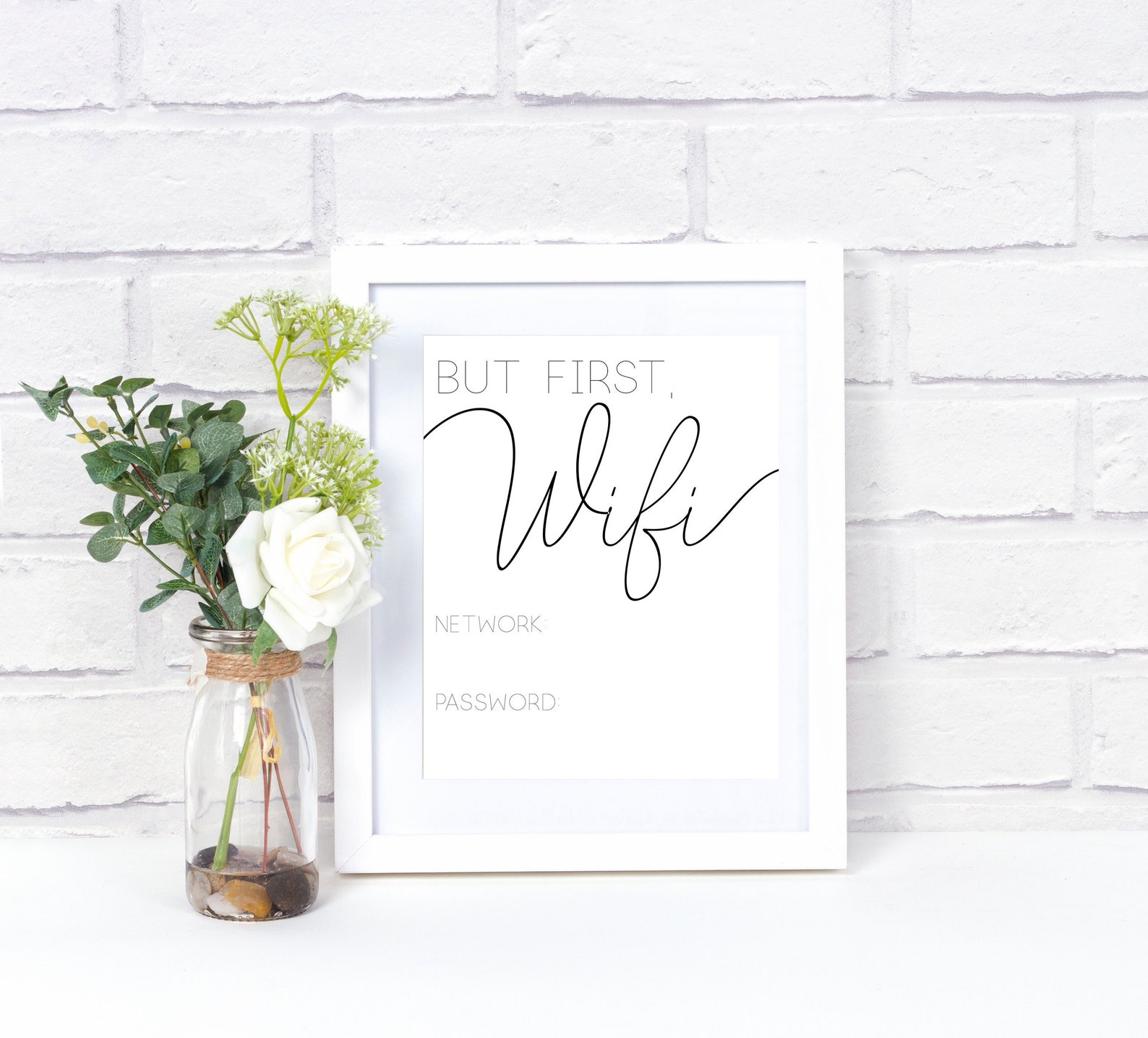 But First, Wifi Sign Printable Wall Art Instant Download Guests Home ...