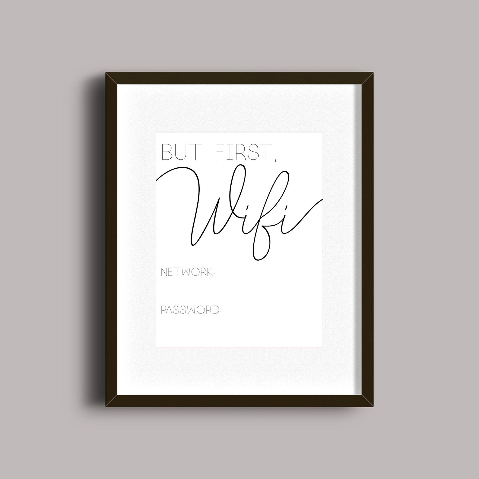 But First, Wifi Sign Printable Wall Art Instant Download Guests Home ...