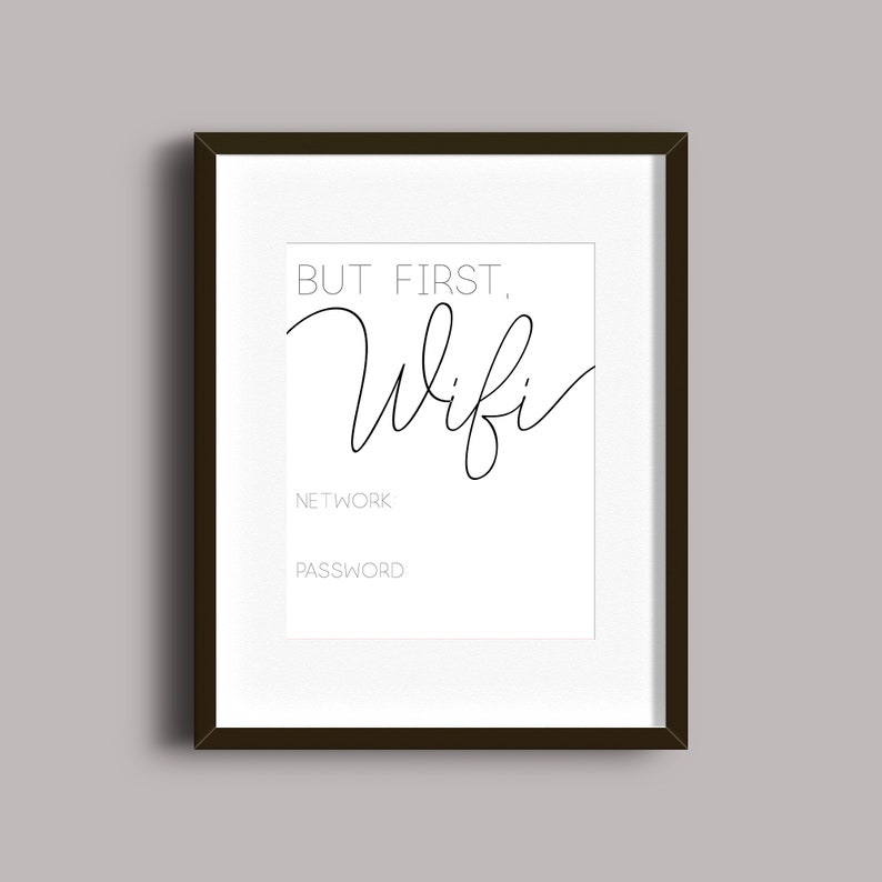 But First, Wifi Sign Printable Wall Art Instant Download Guests Home ...