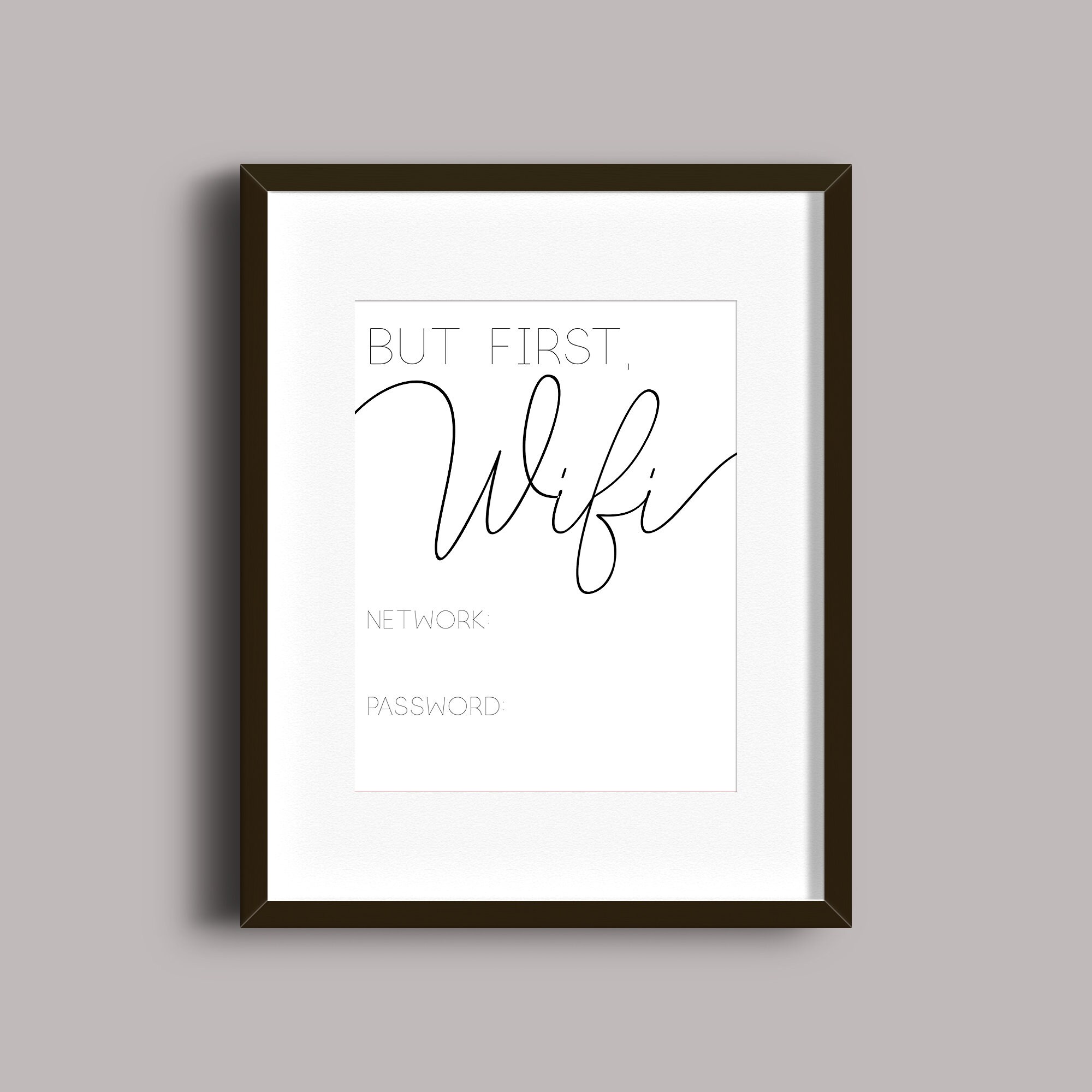 But First, Wifi Sign Printable Wall Art Instant Download Guests Home ...
