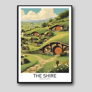 El cartel de viaje de Shire / Imprimible / Arte de pared / Descarga digital instantánea / El Hobbit / El Señor de los Anillos
