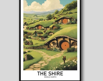 The Shire Travel Poster | Printable | Wall Art | Instant Digital Download | The Hobbit | Lord Of The Rings