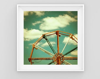 Red, White, and Blue Ferris Wheel | Digital Print | Photograph