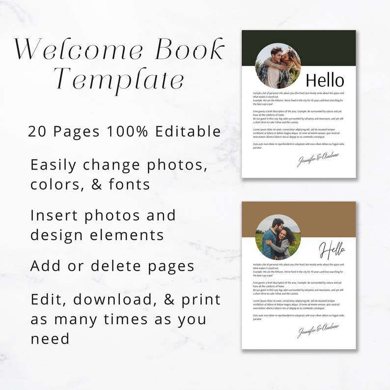 Airbnb Welcome Guest Book Template | 20 Page Host Guidebook | Canva ...