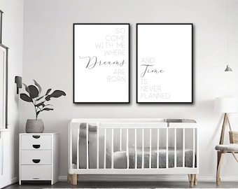 So Come With Me Where Dreams Are Born And Time Is Never Planned | Peter Pan Quote | Printable | Wall Art | Instant Download | Peter Pan