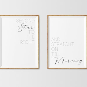 Second Star To The Right And Straight On Till Morning | Printable | Wall Art | Instant Download | Peter Pan | Home | Home Decor | Sign