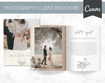Wedding Photography Client Brochure CANVA Template, Photographer Services Marketing Booklet, Branding Book, Bridal Packages Pricing Guide