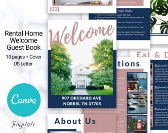 Welcome Guest Book Template | Canva Template | AirBnb | VRBO | Host Guide | AirBnb Host | Home Rental Guidebook | Vacation Guide | Home Away