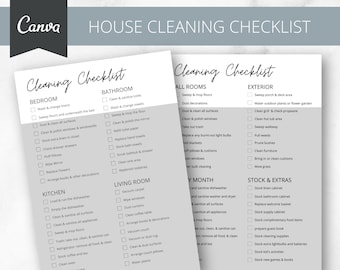 Cleaning Checklist | AirBnb | VRBO | Housekeeping | AirBnb Host | Editable | Cleaning Schedule | Airbnb Superhost | Rental Home Checklist