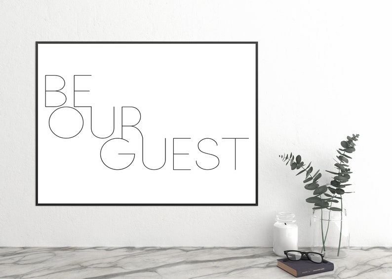 Be Our Guest Printable Wall Art Instant Download Home Decor Guest Room Guest image 3