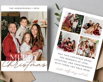 Christmas Card Template | CANVA Template | Photo Christmas Card | Personalization | Family Christmas Card | DIY Card | Editable | Canva