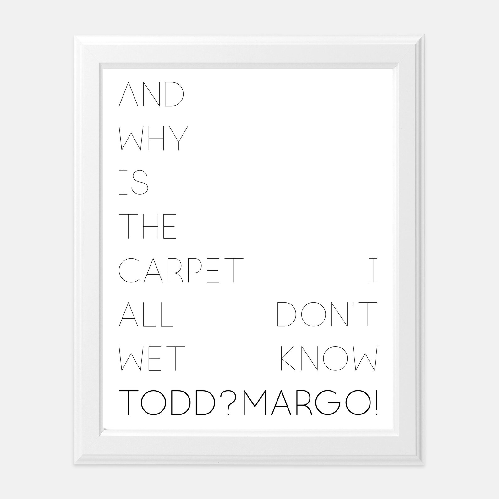 Todd and Margo Printable Wall Art Instant Download Home Decor Christmas