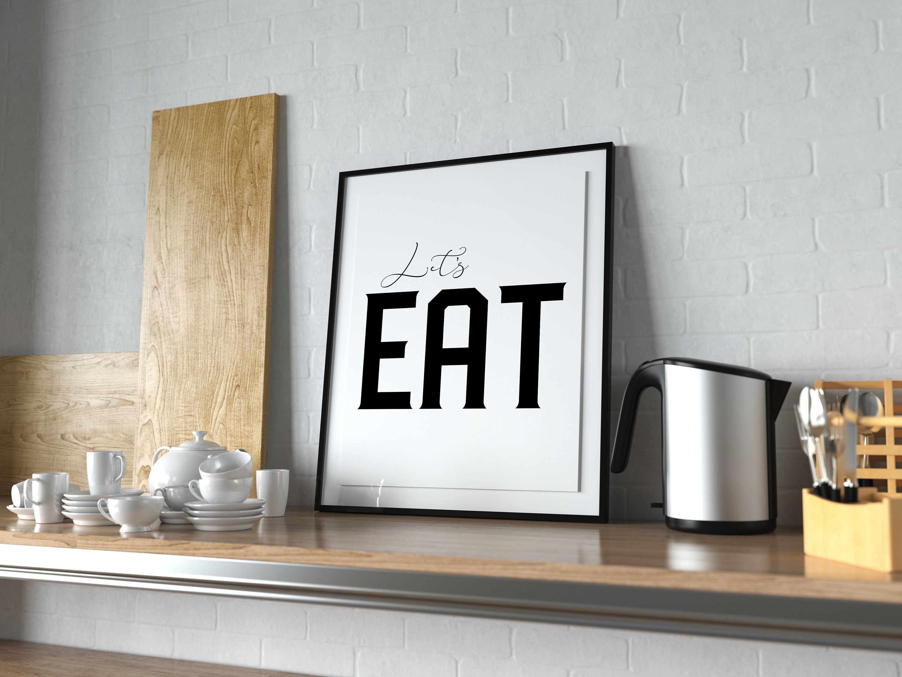Let's Eat Printable Wall Art Instant Download Home Decor Sign Colorful ...