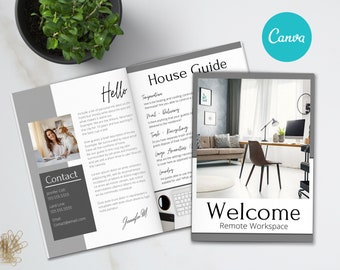 Airbnb Welcome Book Template, 20 Page Host Guidebook, Canva Template, AirBnb, VRBO, AirBnb Host,  Home Rental, Vacation Guide, Guest Book