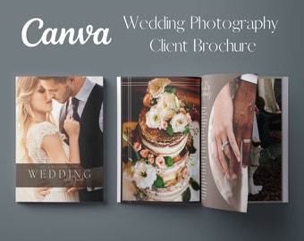Wedding Photography Client Brochure CANVA Template, Photographer Services Marketing Booklet, Branding Book, Bridal Packages Pricing Guide