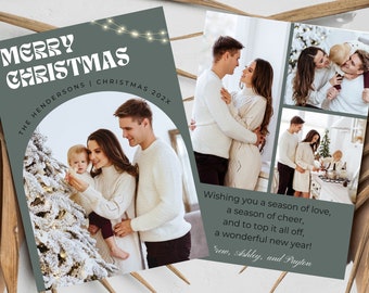 Christmas Card Template | CANVA Template | Photo Christmas Card | Personalization | Family Christmas Card | DIY Card | Editable | Canva