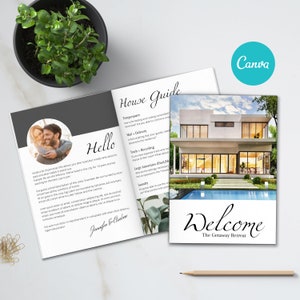Szablon księgi gości Airbnb Welcome | 20-stronicowy przewodnik gospodarza | Szablon Canva | AirBnb | VRBO | Gospodarz AirBnb | Wynajem domu | Przewodnik wakacyjny