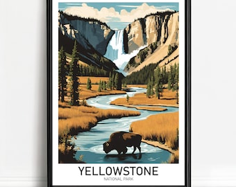 Yellowstone Poster | Printable | Wall Art | Instant Digital Download | National Park