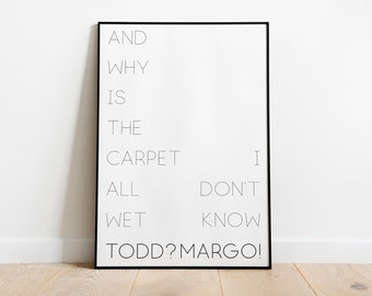 Todd und Margo | Druckbare | Wand-Kunst | Sofortiger Download | Wohnkultur | Weihnachten | Drucken | Urlaub | Teppich nass | Weihnachtsurlaub Zitat