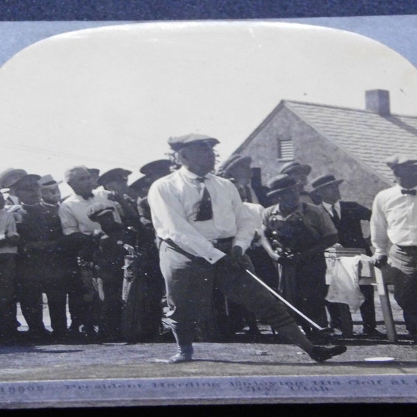 Le président Harding Salt Lake City Utah Visite c1923 vintage Photo Stereocard