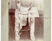 c1894 Original Saddle Photograph Old West Photo Antique Signed Dated