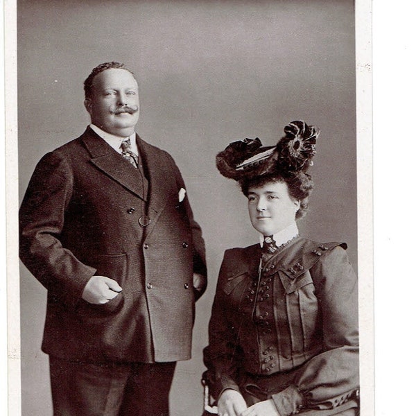 c1907 King and Queen of Portugal RPPC original Antique Poto Postcard