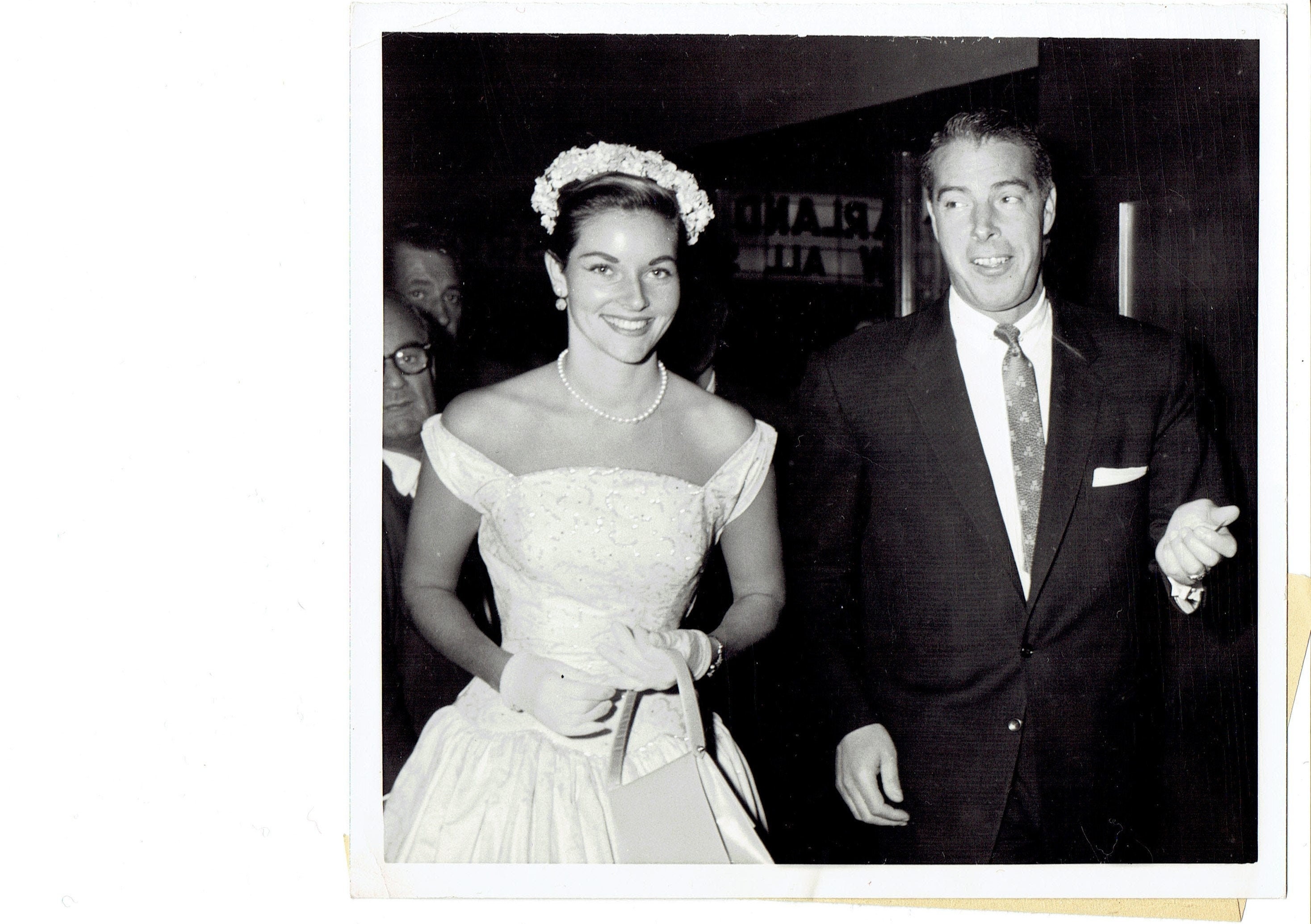 vintage Joe DiMaggio, Lee Ann Meriwether Wedding 1956 United Press Photo