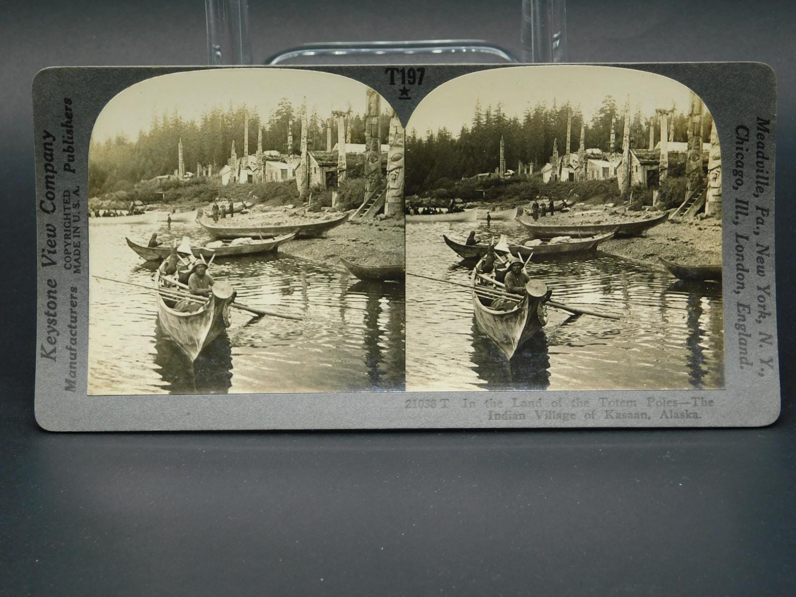 Circa 1910 Totem Poles and Indian Village of Kasaan Alaska Tlingit ...