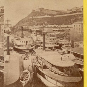por volta de 1878 Barcos a vapor e rodas de pás da Cidadela de Quebec